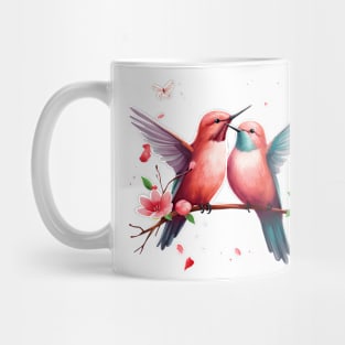 Valentine Kissing Hummingbird Couple Mug